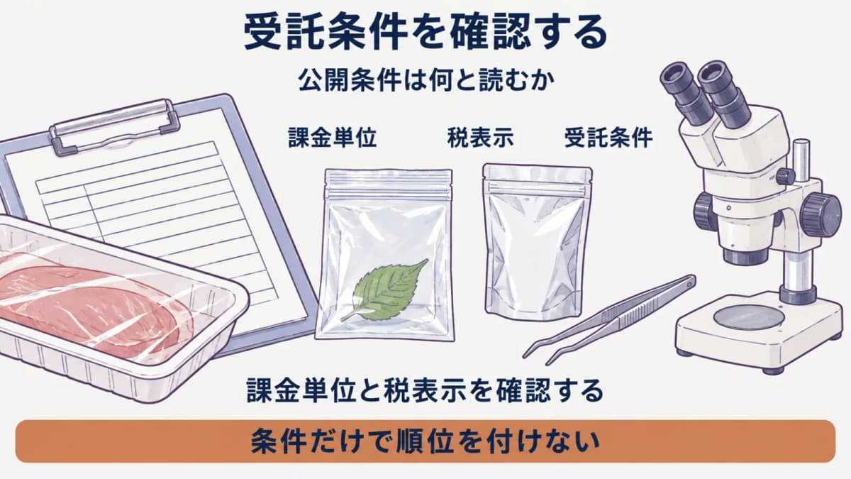 公開条件と課金単位を同じ順で確認する