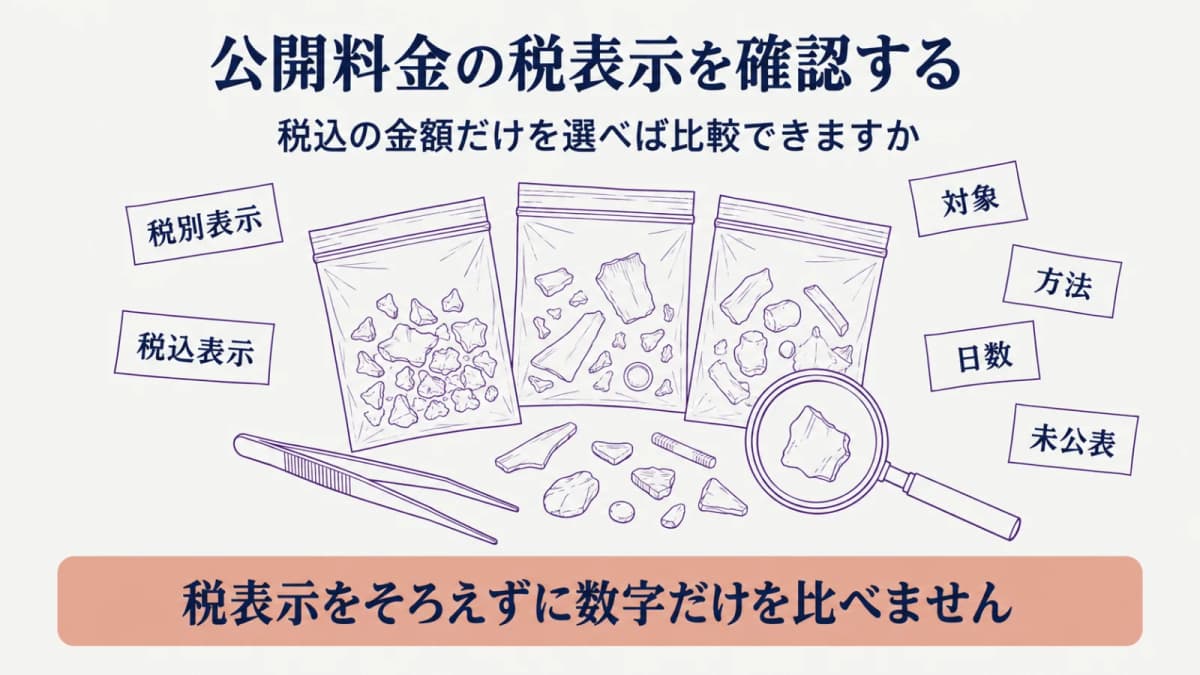 税別表示と税込表示を分ける検体袋とシャーレ