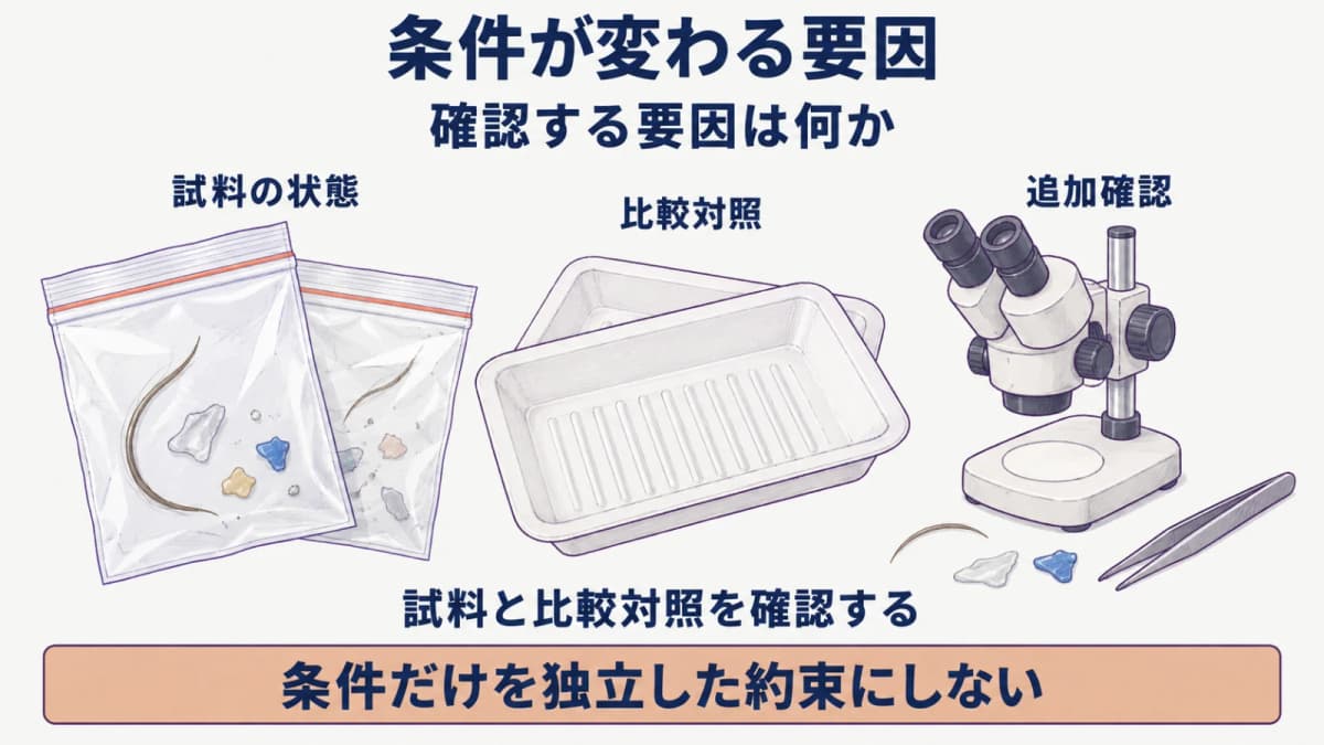 試料状態と追加分析で変わる検査日数