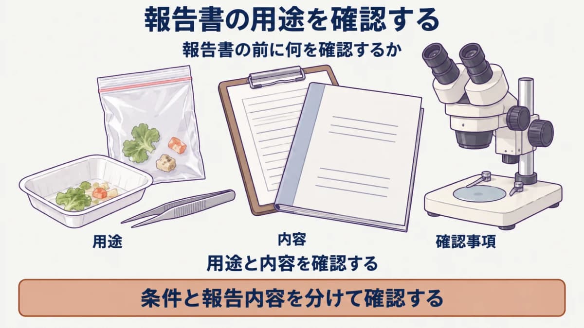 報告書の用途と確認範囲を整理する受領前チェック