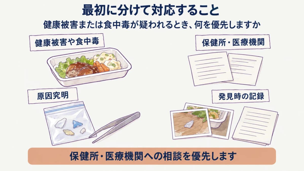健康相談と原因究明の記録を分ける検体袋