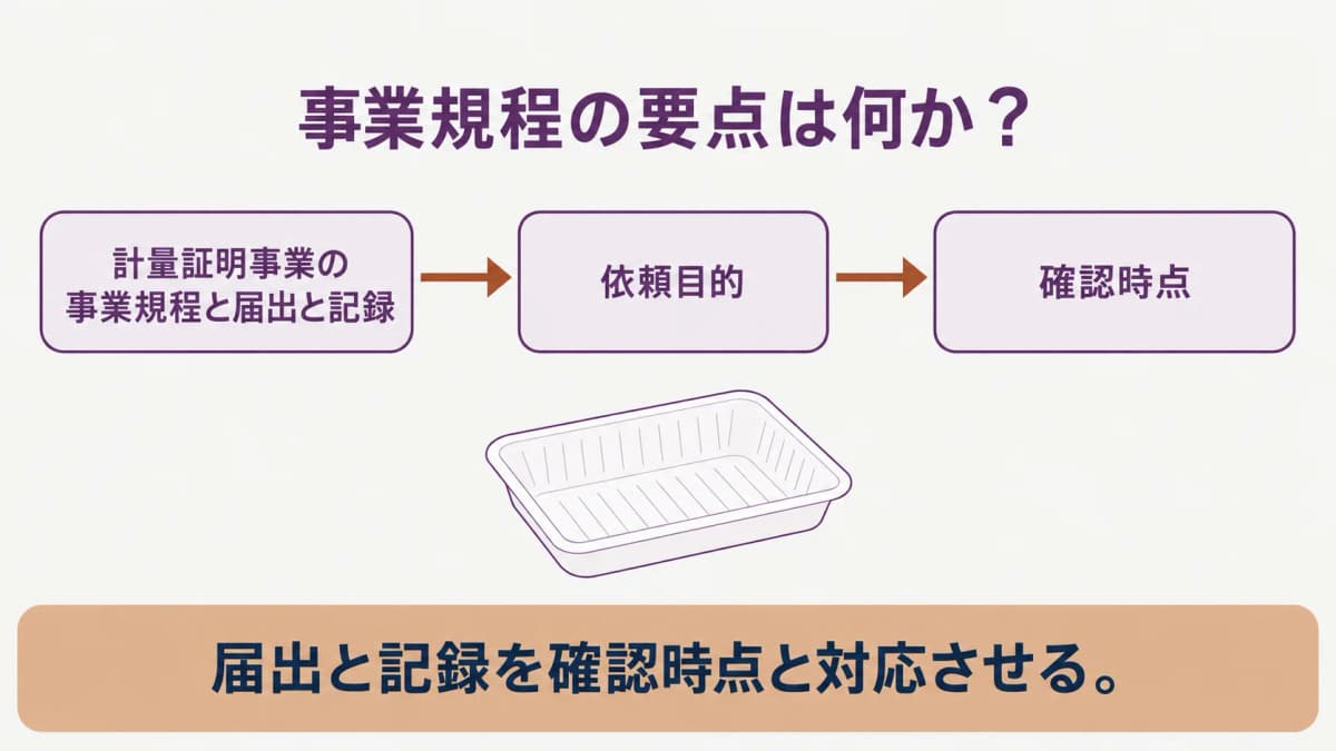 計量証明事業の事業規程の早見表