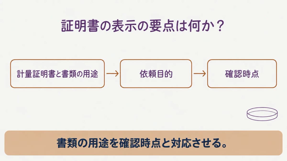 計量証明書の標章の早見表