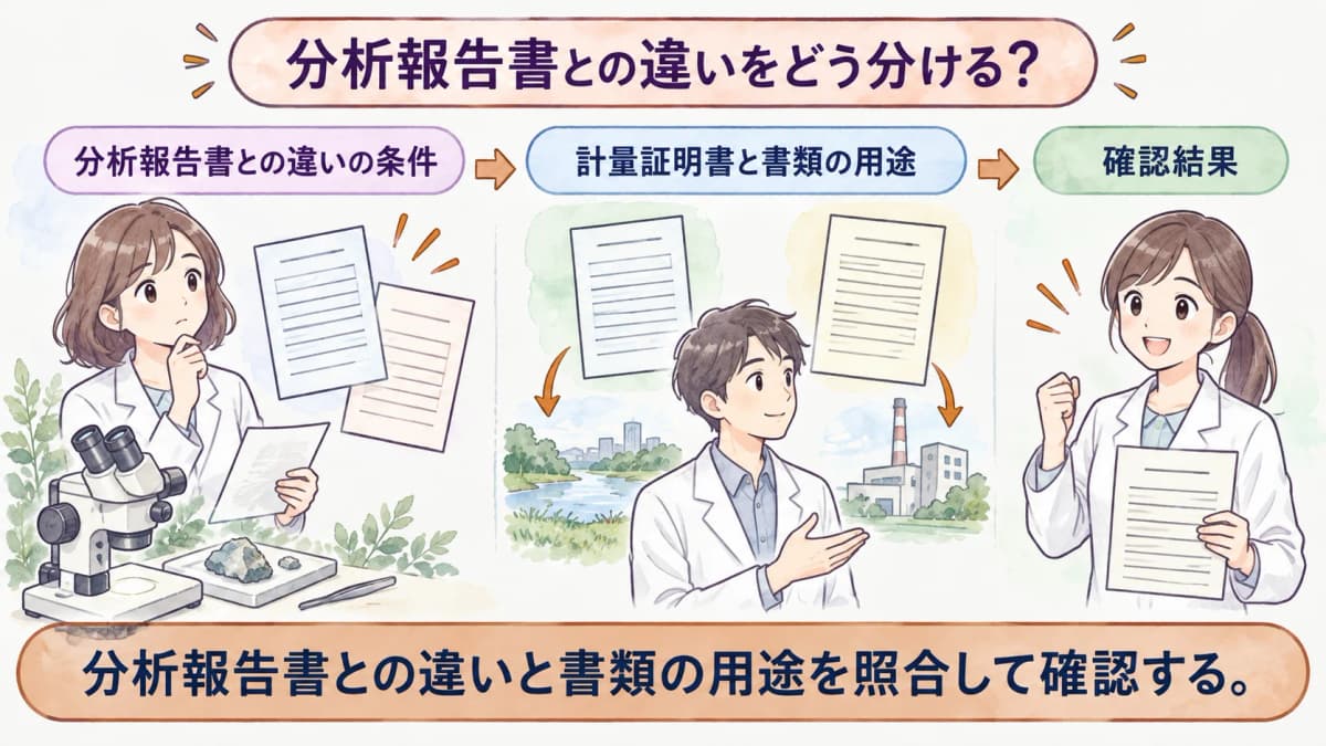 分析報告書との違いを整理する図
