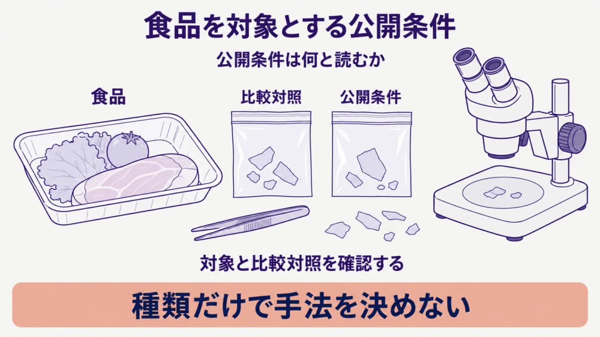 食品向け公開メニューの条件を分けて読む