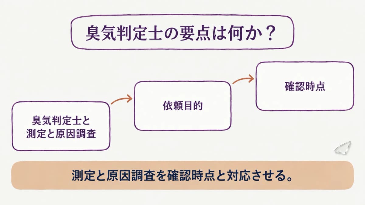 臭気判定士の更新とにおいの検査の早見表